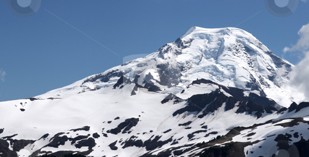 To use this stock image in your creative project, please select the size you need over to the right and click the "Add to Cart" button.
Your downloaded image will come with the Cutcaster watermark removed so don’t worry about the watermark you see on this page. Mt Baker in the Summer stock photo, Large mountain covered in snow in the summer. by Steve Stedman
