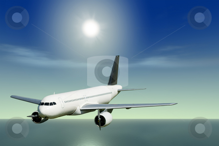 To use this stock image in your creative project, please select the size you need over to the right and click the "Add to Cart" button.
Your downloaded image will come with the Cutcaster watermark removed so don’t worry about the watermark you see on this page. Flying Away stock photo, A passenger jet flying over the ocean on a sunny day by Richard Nelson