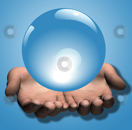 To use this stock image in your creative project, please select the size you need over to the right and click the "Add to Cart" button.
Your downloaded image will come with the Cutcaster watermark removed so don’t worry about the watermark you see on this page. Shiny Blue Crystal Ball in 3D Hands Illustration stock photo, Hands - a 3D render - hold a shiny blue crystal ball as a background: prediction; prophecy; fortune telling; future; etc. Illustration. by Michael Brown