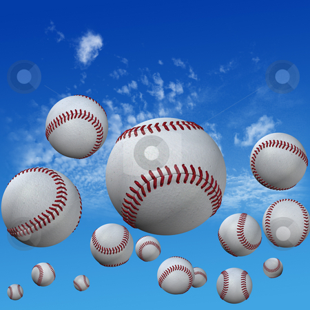 To use this stock image in your creative project, please select the size you need over to the right and click the "Add to Cart" button.
Your downloaded image will come with the Cutcaster watermark removed so don’t worry about the watermark you see on this page. Baseballs set in High Cloud Sky stock photo, A group of baseballs set in a high cloud blue sky. Fly balls fly. Home runs. 3D illustration. by Michael Brown