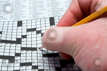 To use this stock image in your creative project, please select the size you need over to the right and click the "Add to Cart" button.
Your downloaded image will come with the Cutcaster watermark removed so don’t worry about the watermark you see on this page. Crossword Puzzle stock photo, A man doing a newspaper crossword puzzle. by Robert Byron