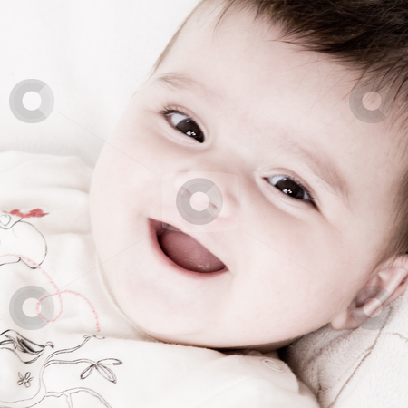 To use this stock image in your creative project, please select the size you need over to the right and click the "Add to Cart" button.
Your downloaded image will come with the Cutcaster watermark removed so don’t worry about the watermark you see on this page. Smiling happy baby stock photo, Cute asian baby is happy and playfull by Frenk and Danielle Kaufmann