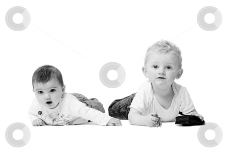 To use this stock image in your creative project, please select the size you need over to the right and click the "Add to Cart" button.
Your downloaded image will come with the Cutcaster watermark removed so don’t worry about the watermark you see on this page. Children on the ground stock photo, Cute brother and sister from different races having fun together by Frenk and Danielle Kaufmann