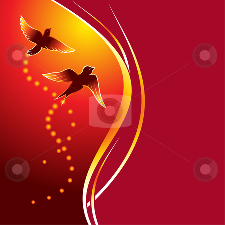To use this stock image in your creative project, please select the size you need over to the right and click the "Add to Cart" button.
Your downloaded image will come with the Cutcaster watermark removed so don’t worry about the watermark you see on this page. Firebirds stock vector clipart, Two birds flying at abstract glowing background by Oxygen64