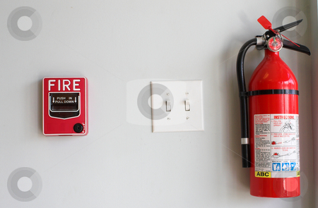 To use this stock image in your creative project, please select the size you need over to the right and click the "Add to Cart" button.
Your downloaded image will come with the Cutcaster watermark removed so don’t worry about the watermark you see on this page. Fire Extiguisher and Alarm Pull Box stock photo, A fire alarm pull box and an extinguisher. by Robert Byron