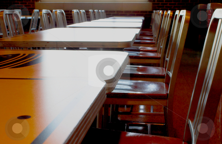 To use this stock image in your creative project, please select the size you need over to the right and click the "Add to Cart" button.
Your downloaded image will come with the Cutcaster watermark removed so don’t worry about the watermark you see on this page. Cafeteria stock photo, A modern cafeteria where folks can eat only the very most tasteless food. by Robert Byron