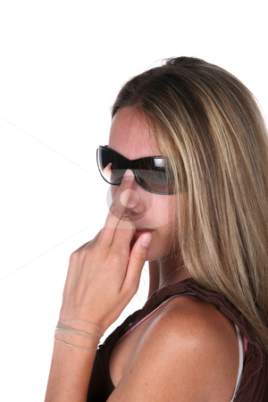 To use this stock image in your creative project, please select the size you need over to the right and click the "Add to Cart" button.
Your downloaded image will come with the Cutcaster watermark removed so don’t worry about the watermark you see on this page. Pretty teen in sunglasses flipping the bird stock photo, Pretty teen in sunglasses with her middle finger up by Sue and Shawn Roberts