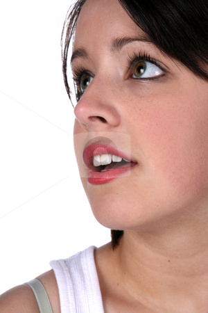 To use this stock image in your creative project, please select the size you need over to the right and click the "Add to Cart" button.
Your downloaded image will come with the Cutcaster watermark removed so don’t worry about the watermark you see on this page. Beautiful headshot of gorgeous teen with great skin and teeth stock photo, Beautiful headshot of teen with rosy skin and dramatic makeup by Sue and Shawn Roberts
