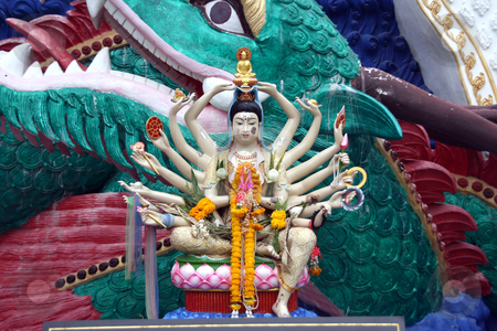 To use this stock image in your creative project, please select the size you need over to the right and click the "Add to Cart" button.
Your downloaded image will come with the Cutcaster watermark removed so don’t worry about the watermark you see on this page. Goddess druga stock photo, Statue of goddess druga in samui island thailand by EVANGELOS THOMAIDIS