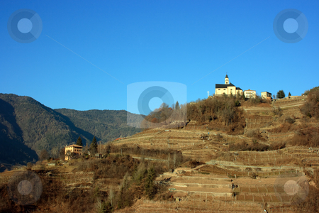 To use this stock image in your creative project, please select the size you need over to the right and click the "Add to Cart" button.
Your downloaded image will come with the Cutcaster watermark removed so don’t worry about the watermark you see on this page. Segonzano church stock photo, Church on a hill covered with vineyards in Segonzano, Italy. Winter period by Natalia Macheda