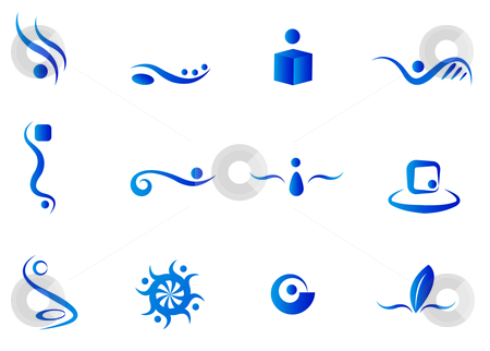 To use this stock image in your creative project, please select the size you need over to the right and click the "Add to Cart" button.
Your downloaded image will come with the Cutcaster watermark removed so don’t worry about the watermark you see on this page. Blue Abstract Elements stock vector clipart, Icons and Logos in blue by Stephanie Soon
