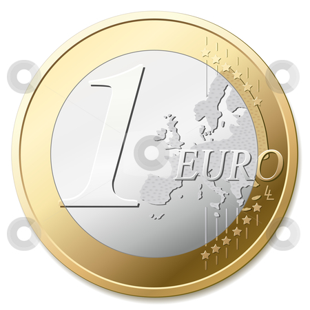To use this stock image in your creative project, please select the size you need over to the right and click the "Add to Cart" button.
Your downloaded image will come with the Cutcaster watermark removed so don’t worry about the watermark you see on this page. Euro coin stock vector clipart, One euro coin, vector illustration by Tilo
