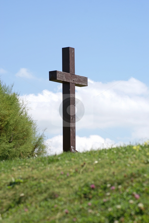 To use this stock image in your creative project, please select the size you need over to the right and click the "Add to Cart" button.
Your downloaded image will come with the Cutcaster watermark removed so don’t worry about the watermark you see on this page. Christianism stock photo, Wood cross at the top of the green hill by Serge VILLA