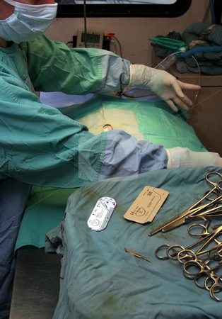 To use this stock image in your creative project, please select the size you need over to the right and click the "Add to Cart" button.
Your downloaded image will come with the Cutcaster watermark removed so don’t worry about the watermark you see on this page. Surgeon preparing for surgery stock photo, A veterinarian is preparing to neuter a female cat by Paul Hakimata