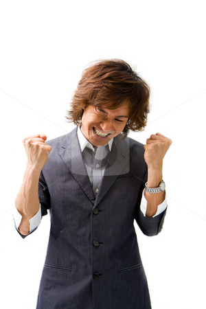 To use this stock image in your creative project, please select the size you need over to the right and click the "Add to Cart" button.
Your downloaded image will come with the Cutcaster watermark removed so don’t worry about the watermark you see on this page. Business deal celebration stock photo, Young Asian business man celebrating a good deal, isolated by Paul Hakimata