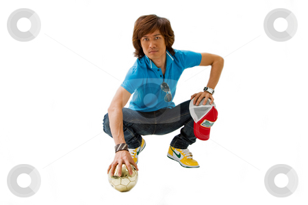 To use this stock image in your creative project, please select the size you need over to the right and click the "Add to Cart" button.
Your downloaded image will come with the Cutcaster watermark removed so don’t worry about the watermark you see on this page. Handsome Asian guy stock photo, Handsome Asian man standing wearing casual clothes crouching, isolated by Paul Hakimata