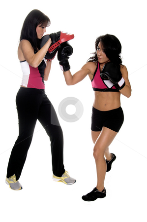To use this stock image in your creative project, please select the size you need over to the right and click the "Add to Cart" button.
Your downloaded image will come with the Cutcaster watermark removed so don’t worry about the watermark you see on this page. Focus Mitt Uppercut stock photo, Two beautiful female boxers training on focus mitts with the puncher throwing a big right uppercut.
Full body isolated image by Robert Deal
