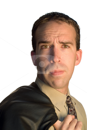 To use this stock image in your creative project, please select the size you need over to the right and click the "Add to Cart" button.
Your downloaded image will come with the Cutcaster watermark removed so don’t worry about the watermark you see on this page. Businessman stock photo, Portrait of a young businessman, isolated on a white background by Richard Nelson