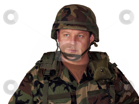 To use this stock image in your creative project, please select the size you need over to the right and click the "Add to Cart" button.
Your downloaded image will come with the Cutcaster watermark removed so don’t worry about the watermark you see on this page. American soldier on white stock photo, American soldier with helmet and gear isolated on white by Anita Peppers