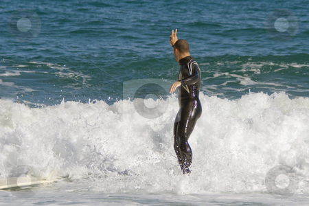 To use this stock image in your creative project, please select the size you need over to the right and click the "Add to Cart" button.
Your downloaded image will come with the Cutcaster watermark removed so don’t worry about the watermark you see on this page. Surfer in the wave stock photo, Surfing in French riviera - Mediterranean sea. by Serge VILLA
