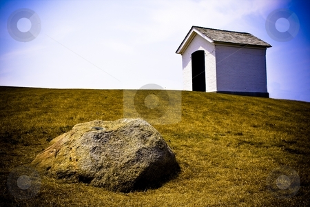 To use this stock image in your creative project, please select the size you need over to the right and click the "Add to Cart" button.
Your downloaded image will come with the Cutcaster watermark removed so don’t worry about the watermark you see on this page. White Shed with Rock in Foreground stock photo, Landscape in Montauk NY. Processed as direct positive effect. by Seph Daradar