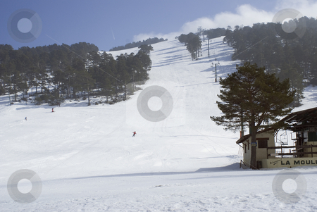To use this stock image in your creative project, please select the size you need over to the right and click the "Add to Cart" button.
Your downloaded image will come with the Cutcaster watermark removed so don’t worry about the watermark you see on this page. Skiing stock photo, Small ski resort amed 'La moliere