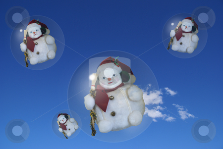 To use this stock image in your creative project, please select the size you need over to the right and click the "Add to Cart" button.
Your downloaded image will come with the Cutcaster watermark removed so don’t worry about the watermark you see on this page. Snowmen stock photo, Flying Snowmen annoucing the coming of the winter. Computer generated pic. by Serge VILLA