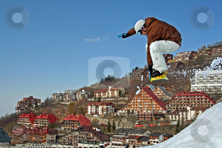 To use this stock image in your creative project, please select the size you need over to the right and click the "Add to Cart" button.
Your downloaded image will come with the Cutcaster watermark removed so don’t worry about the watermark you see on this page. Snowboard stock photo, Snowboard, jump, snow by Andrea Morando
