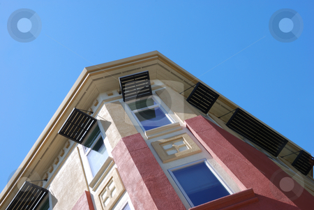 To use this stock image in your creative project, please select the size you need over to the right and click the "Add to Cart" button.
Your downloaded image will come with the Cutcaster watermark removed so don’t worry about the watermark you see on this page. New Building Corner Against Blue Sky stock photo, Yellow and Red Facade Building Corner Sky by Denis Radovanovic