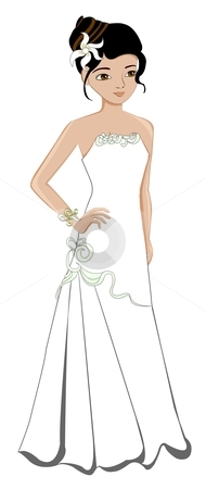 To use this stock image in your creative project, please select the size you need over to the right and click the "Add to Cart" button.
Your downloaded image will come with the Cutcaster watermark removed so don’t worry about the watermark you see on this page. Photo model profession stock vector clipart, Female wearing wedding gown. by Henny Ng