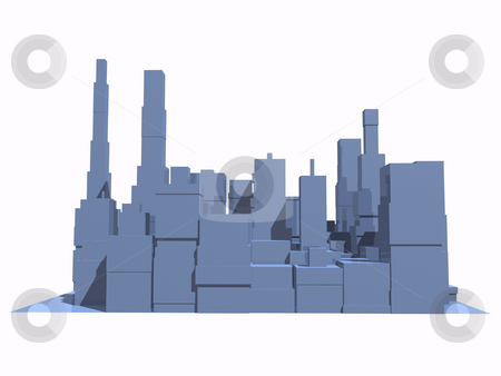 To use this stock image in your creative project, please select the size you need over to the right and click the "Add to Cart" button.
Your downloaded image will come with the Cutcaster watermark removed so don’t worry about the watermark you see on this page. City Abstract stock photo, 3D abstract city in blue with reflection. by John Teeter