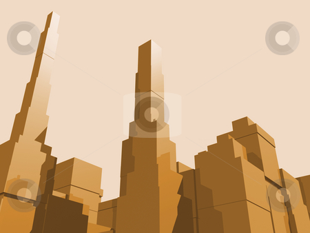 To use this stock image in your creative project, please select the size you need over to the right and click the "Add to Cart" button.
Your downloaded image will come with the Cutcaster watermark removed so don’t worry about the watermark you see on this page. City Abstract stock photo, 3D abstract city in orange eith reflection. by John Teeter