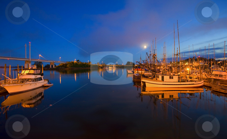 To use this stock image in your creative project, please select the size you need over to the right and click the "Add to Cart" button.
Your downloaded image will come with the Cutcaster watermark removed so don’t worry about the watermark you see on this page. Moon over Sitka Marina stock photo, A half moon rising over the calm waters of Sitka Marina in SE Alaska by Mike Dawson