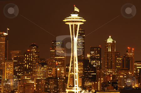 To use this stock image in your creative project, please select the size you need over to the right and click the "Add to Cart" button.
Your downloaded image will come with the Cutcaster watermark removed so don’t worry about the watermark you see on this page. Seattle Downtown skyline stock photo, A night-shot of the beautifully illuminated Seattle downtown by Nilanjan Bhattacharya