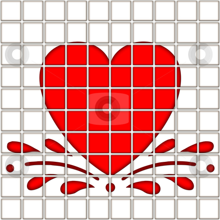 To use this stock image in your creative project, please select the size you need over to the right and click the "Add to Cart" button.
Your downloaded image will come with the Cutcaster watermark removed so don’t worry about the watermark you see on this page. Heart in tile pattern stock photo, Splashing red heart on 10 by 10 tiles by Wino Evertz