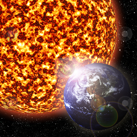 To use this stock image in your creative project, please select the size you need over to the right and click the "Add to Cart" button.
Your downloaded image will come with the Cutcaster watermark removed so don’t worry about the watermark you see on this page. Earth and Sun stock photo, Earth revolving around the sun - 3D illustration by Tyler Olson