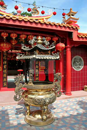 To use this stock image in your creative project, please select the size you need over to the right and click the "Add to Cart" button.
Your downloaded image will come with the Cutcaster watermark removed so don’t worry about the watermark you see on this page. Chinese temple stock photo, Traditional chinese temple decorated with many red lanterns by Kheng Guan Toh