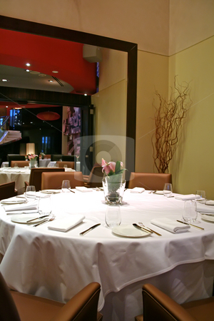 To use this stock image in your creative project, please select the size you need over to the right and click the "Add to Cart" button.
Your downloaded image will come with the Cutcaster watermark removed so don’t worry about the watermark you see on this page. Elegant restaurant stock photo, Elegant restaurant dining table setting with cutlery by Kheng Guan Toh