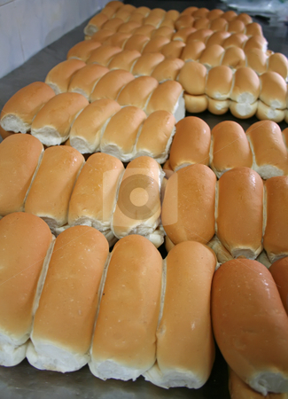 To use this stock image in your creative project, please select the size you need over to the right and click the "Add to Cart" button.
Your downloaded image will come with the Cutcaster watermark removed so don’t worry about the watermark you see on this page. Bakery buns stock photo, Rows of bread loaves in racks in a bakery by Kheng Guan Toh