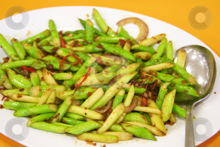 To use this stock image in your creative project, please select the size you need over to the right and click the "Add to Cart" button.
Your downloaded image will come with the Cutcaster watermark removed so don’t worry about the watermark you see on this page. Fried asparagus stock photo, Plate of fried asparagus traditional chinese cuisine by Kheng Guan Toh