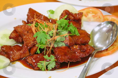 To use this stock image in your creative project, please select the size you need over to the right and click the "Add to Cart" button.
Your downloaded image will come with the Cutcaster watermark removed so don’t worry about the watermark you see on this page. Chinese pork stock photo, Pork dish traditional chinese cuisine marinated meat by Kheng Guan Toh