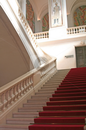 To use this stock image in your creative project, please select the size you need over to the right and click the "Add to Cart" button.
Your downloaded image will come with the Cutcaster watermark removed so don’t worry about the watermark you see on this page. Red carpet stock photo, Red carpet on clasically designed marble staircase by Kheng Guan Toh