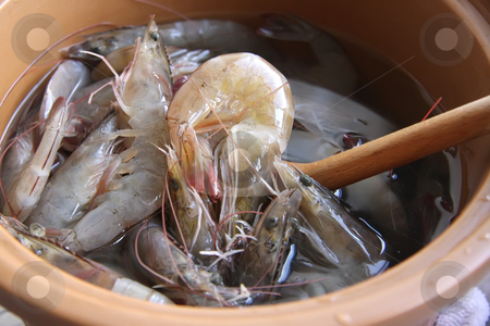 To use this stock image in your creative project, please select the size you need over to the right and click the "Add to Cart" button.
Your downloaded image will come with the Cutcaster watermark removed so don’t worry about the watermark you see on this page. Whole raw prawns stock photo, Whole fresh raw prawns in shell unpeeled by Kheng Guan Toh