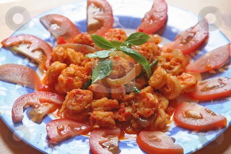 To use this stock image in your creative project, please select the size you need over to the right and click the "Add to Cart" button.
Your downloaded image will come with the Cutcaster watermark removed so don’t worry about the watermark you see on this page. Spicy prawns stock photo, Spicy prawn dish traditional tropical asian cuisine by Kheng Guan Toh