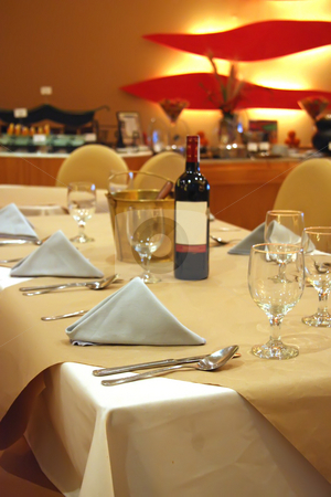 To use this stock image in your creative project, please select the size you need over to the right and click the "Add to Cart" button.
Your downloaded image will come with the Cutcaster watermark removed so don’t worry about the watermark you see on this page. Contemporary luxury restaurant stock photo, Interior of a luxury comtemporary restaurant table and setting by Kheng Guan Toh