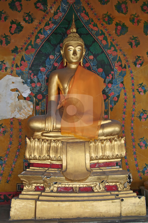 To use this stock image in your creative project, please select the size you need over to the right and click the "Add to Cart" button.
Your downloaded image will come with the Cutcaster watermark removed so don’t worry about the watermark you see on this page. Golden buddha statue stock photo, Golden statue of meditating buddha in Thai temple by Kheng Guan Toh