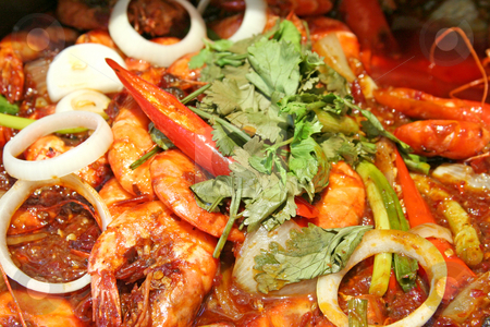 To use this stock image in your creative project, please select the size you need over to the right and click the "Add to Cart" button.
Your downloaded image will come with the Cutcaster watermark removed so don’t worry about the watermark you see on this page. Spicy prawns stock photo, Spicy prawn dish traditional tropical asian cuisine by Kheng Guan Toh