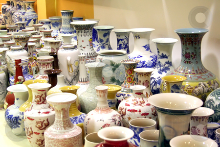 To use this stock image in your creative project, please select the size you need over to the right and click the "Add to Cart" button.
Your downloaded image will come with the Cutcaster watermark removed so don’t worry about the watermark you see on this page. Chinese porcelain stock photo, Traditional chinese fine decorative porcelain vases and figurines by Kheng Guan Toh