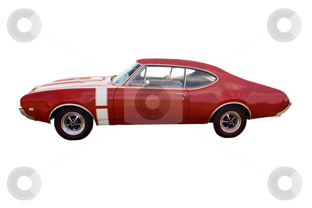 To use this stock image in your creative project, please select the size you need over to the right and click the "Add to Cart" button.
Your downloaded image will come with the Cutcaster watermark removed so don’t worry about the watermark you see on this page. Red muscle car stock photo, Classic red muscle car with white vertical stripe by Lee Barnwell