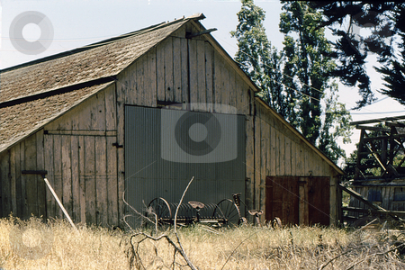 To use this stock image in your creative project, please select the size you need over to the right and click the "Add to Cart" button.
Your downloaded image will come with the Cutcaster watermark removed so don’t worry about the watermark you see on this page. Old barn and farm implement stock photo, Old barn and farm implement in heavily weeded field by Joseph Ligori